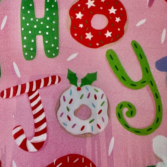Large Christmas Doughnuts Candy Poly Cutting Board Joy Santa Kitchen Donuts - Picture 9 of 11